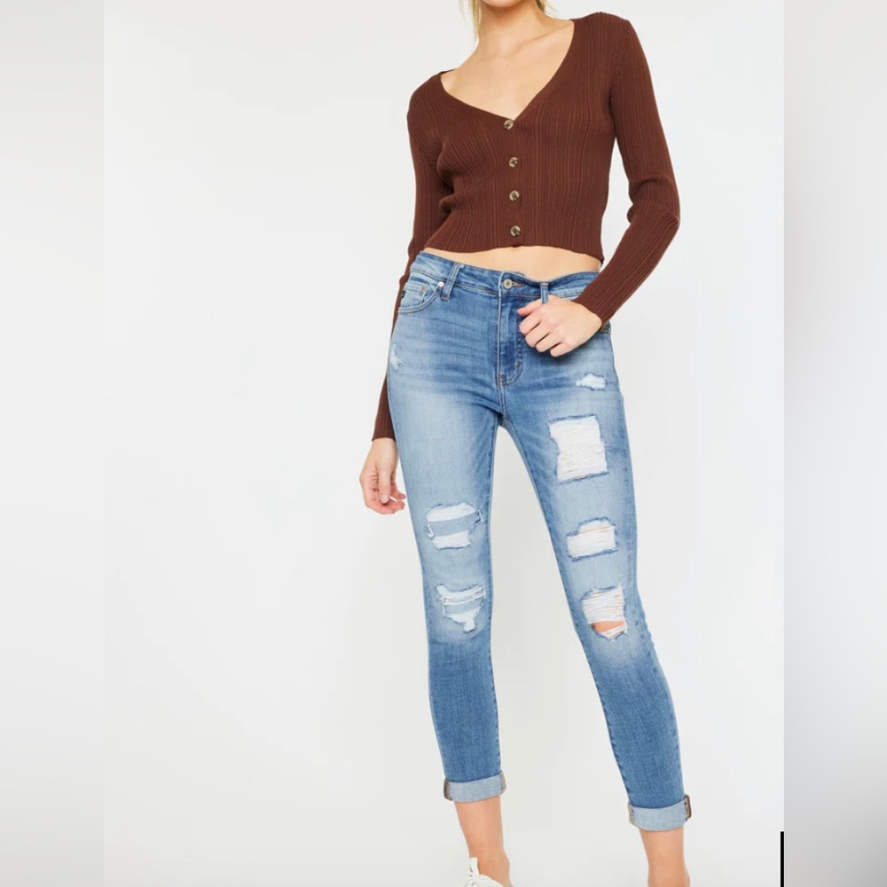 Kancan- medium wash skinny - size 9